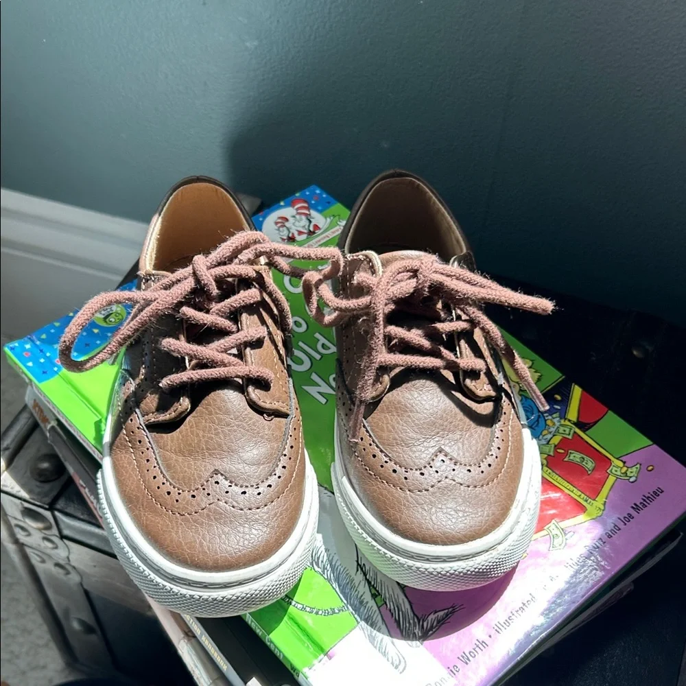 Janie and Jack Brown Kids Dress Shoes